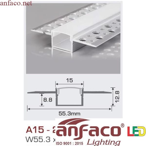 a15-2t Thanh nhôm led âm viền 1.5m A15 - 2 T 3