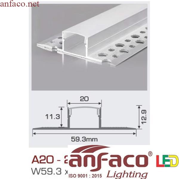 a20-2d Thanh nhôm led âm viền 1.5m A20 - 2 D 3