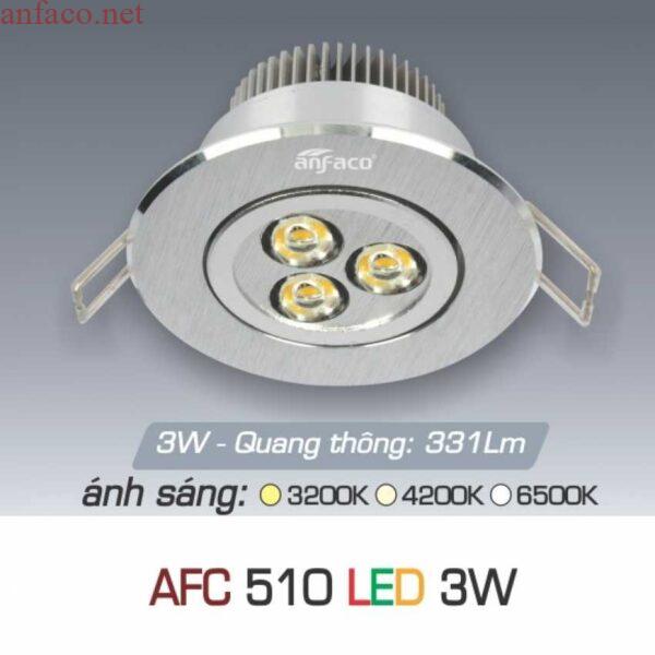 Đèn âm trần downlight Anfaco AFC 510 Led 3W 3