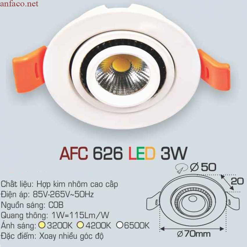 afc-626-3w-1c_2171 Đèn âm trần downlight Anfaco AFC 626 Led 3W 3