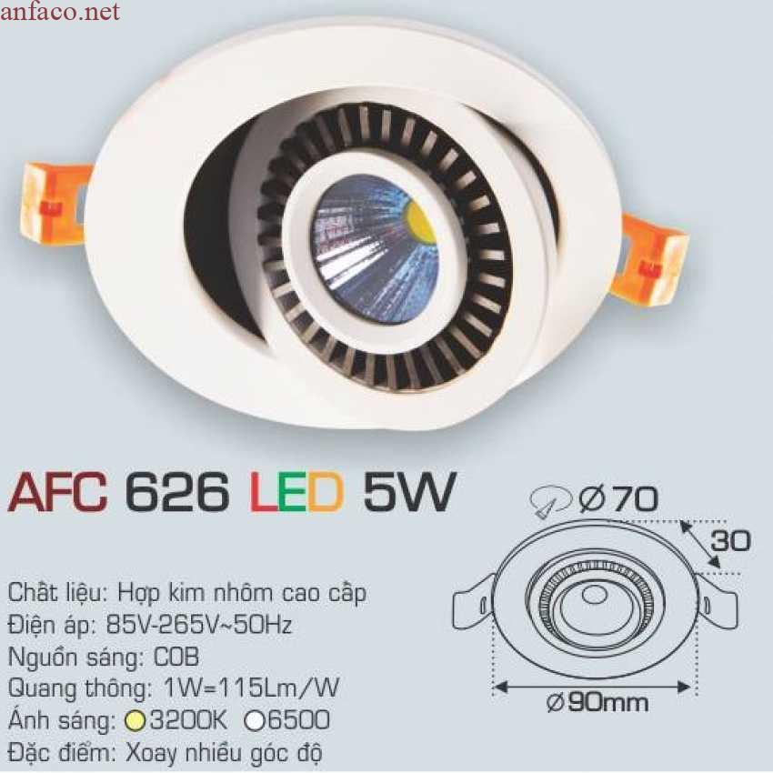 afc-626-5w-1c_2181 Đèn âm trần downlight Anfaco AFC 626 Led 5W 3
