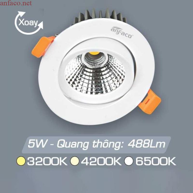 afc731-5w Đèn âm trần downlight Anfaco AFC 731 Led 9W 3