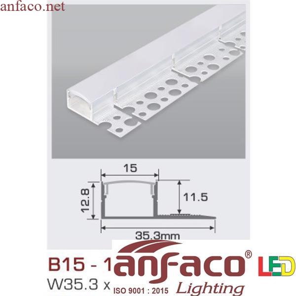 b15-1d Thanh nhôm led uốn cong âm viền 1.5m B15 - 1 D 3