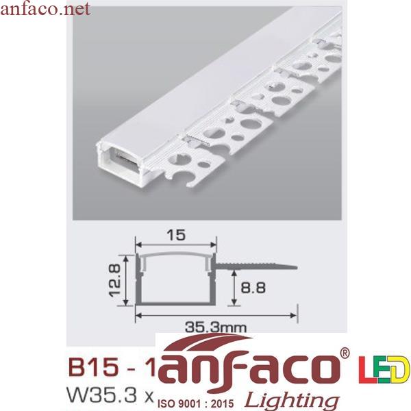 b15-1t Thanh nhôm led uốn cong âm viền 1.5m B15 - 1 T 3