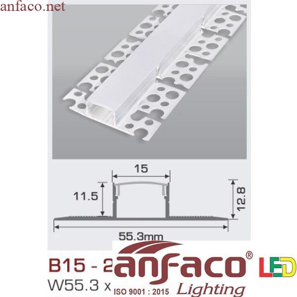 b15-2d Thanh nhôm led uốn cong âm viền 1.5m B15 - 2 D 3