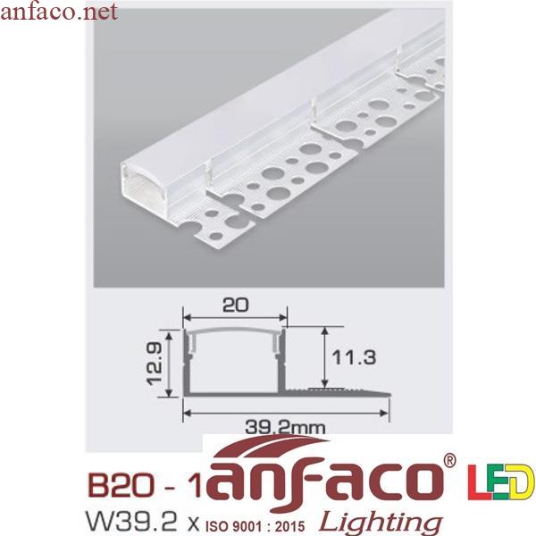 b20-1d Thanh nhôm led uốn cong âm viền 1.5m B20 - 1 D 3