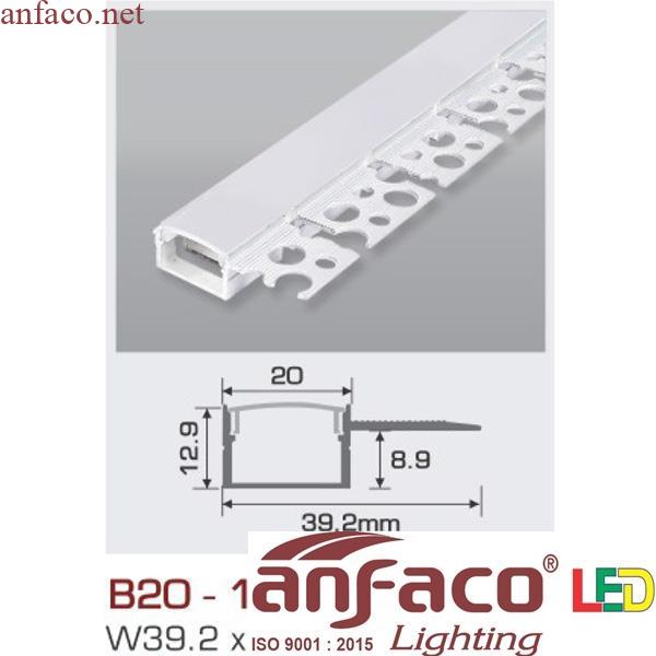 b20-1t Thanh nhôm led uốn cong âm viền 1.5m B20 - 1 T 3