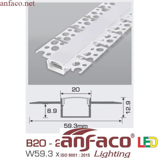 b20-2t Thanh nhôm led uốn cong âm viền 1.5m B20 - 2 T 3