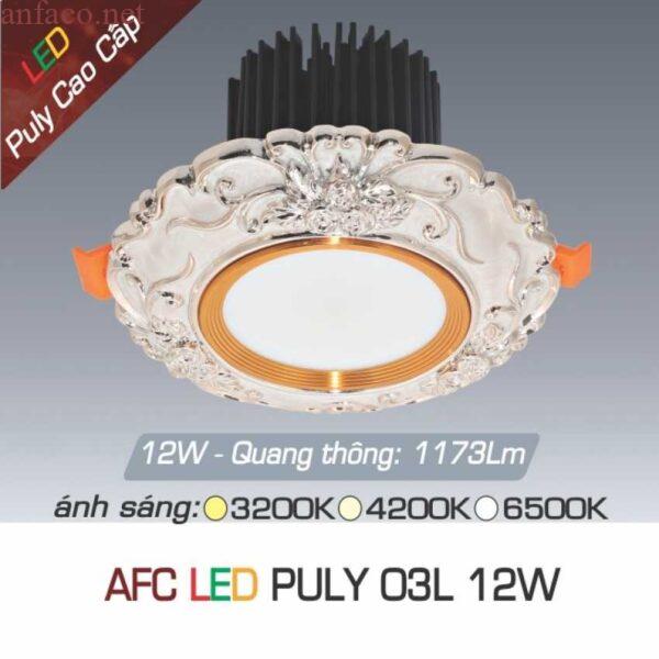 Đèn âm trần trang trí Anfaco AFC PULY 03L Led 12W 3